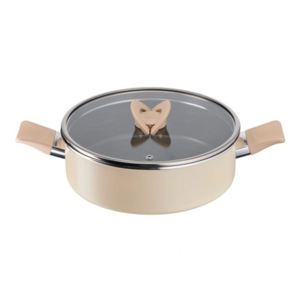 TEFAL 24CM BLOSSOM SHALLOWPOT WITH LID - BEIGE | G1677024
